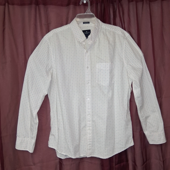 American Eagle Outfittersseriously Soft White Button Down Shirt Men SZ L - Picture 4 of 16